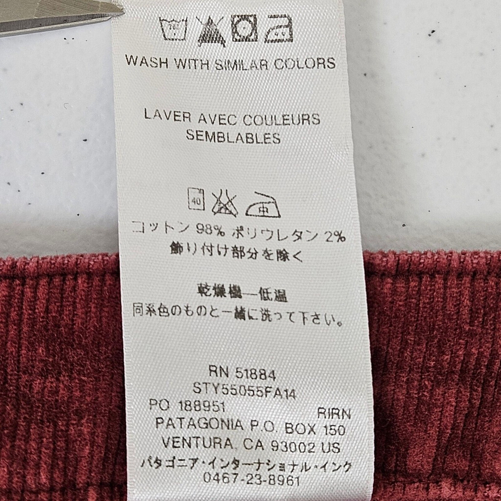Patagonia Womens Organic Cotton Fitted Corduroy Pants Size 30 Stretch Gorpcore - Picture 8 of 16